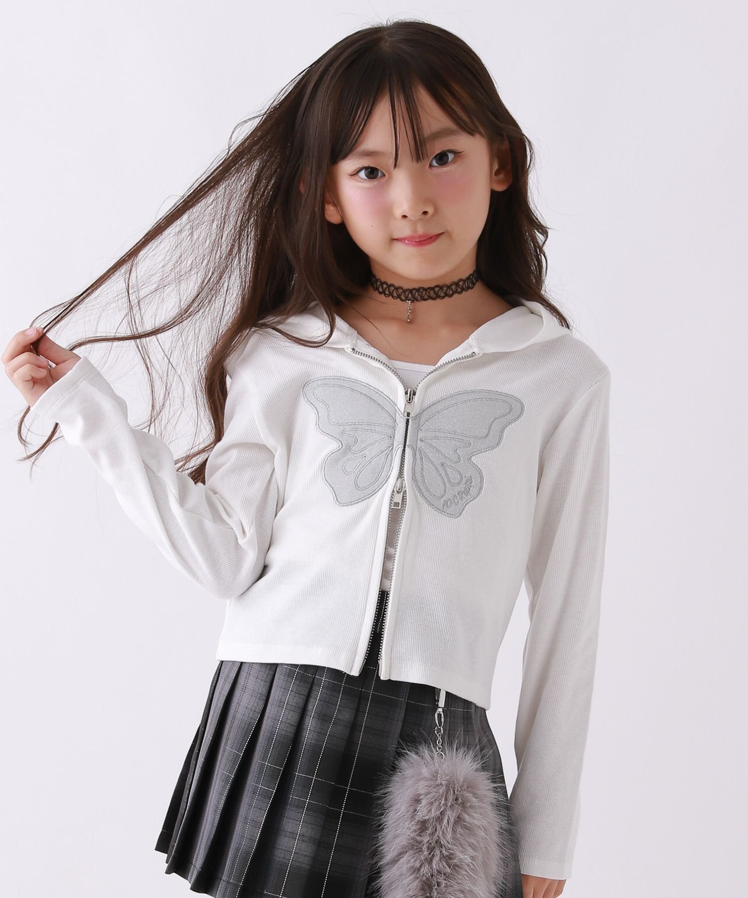 10C REPIPI 【10C REPIPI】バタフライZIPフーディ レピピアルマリオ トップス スウェット・トレーナー パープル ブラック ホワイトのサムネイル