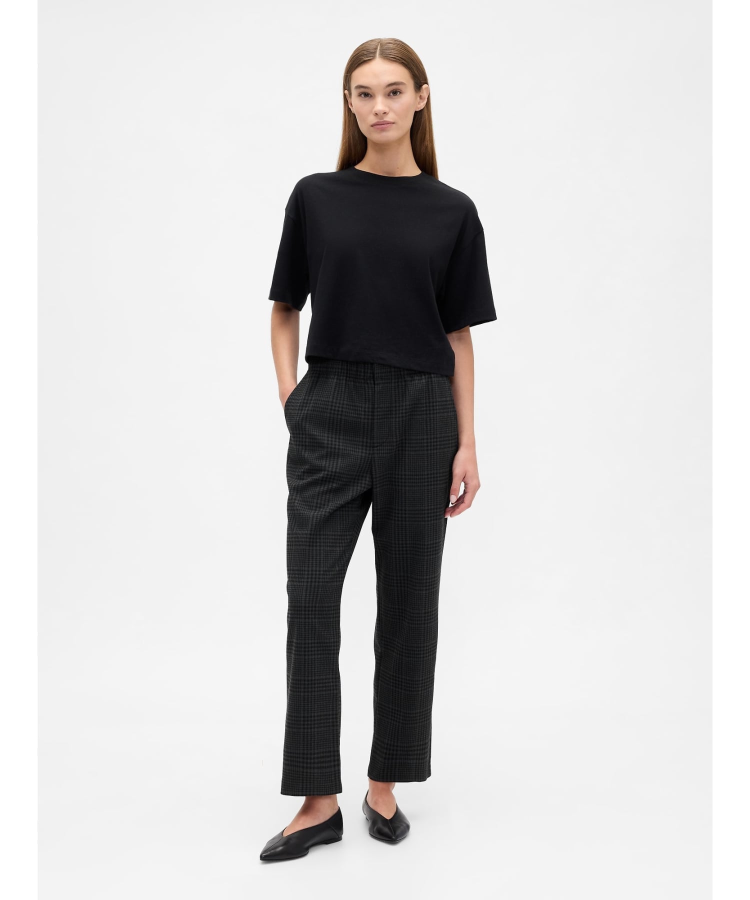 【SALE／57%OFF】GAP (W)リサイクル ミッドライズ イージー ストレートパンツ ギャップ パンツ その他のパンツ グレー