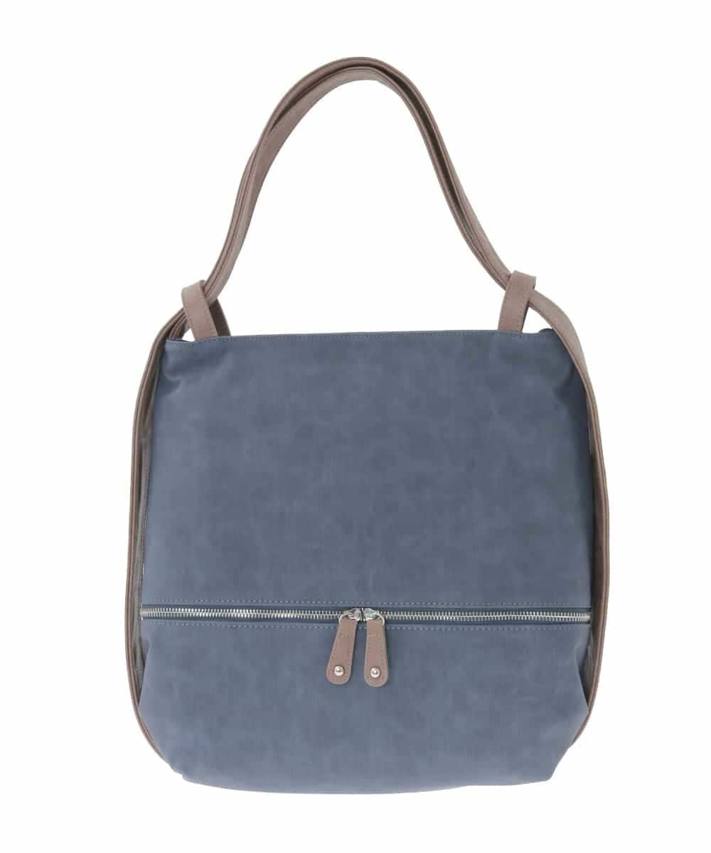MK MICHEL KLEIN BAG [2WAY/A4収納可]デニム風デザイン変形トートバッグ エムケーミッシェルクランバック バッグ トートバッグ ブラック ネイビー【送料無料】