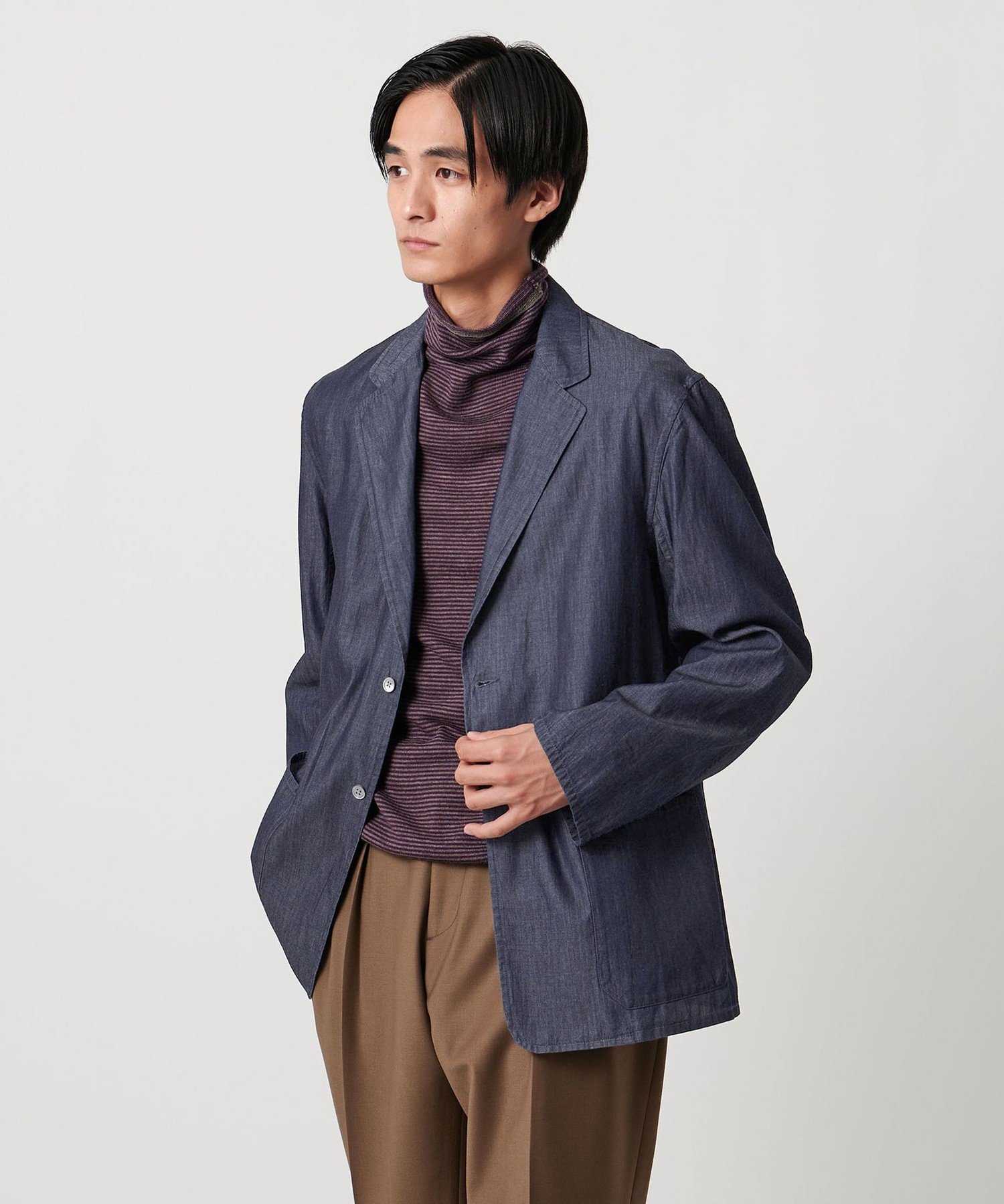 【SALE／30%OFF】UNITED ARROWS シングル2ボタン デニム ホスピタル ジャケット ユナイテッドアローズ アウトレット ジャケット・アウター デニムジャケット ネイビー【送料無料】