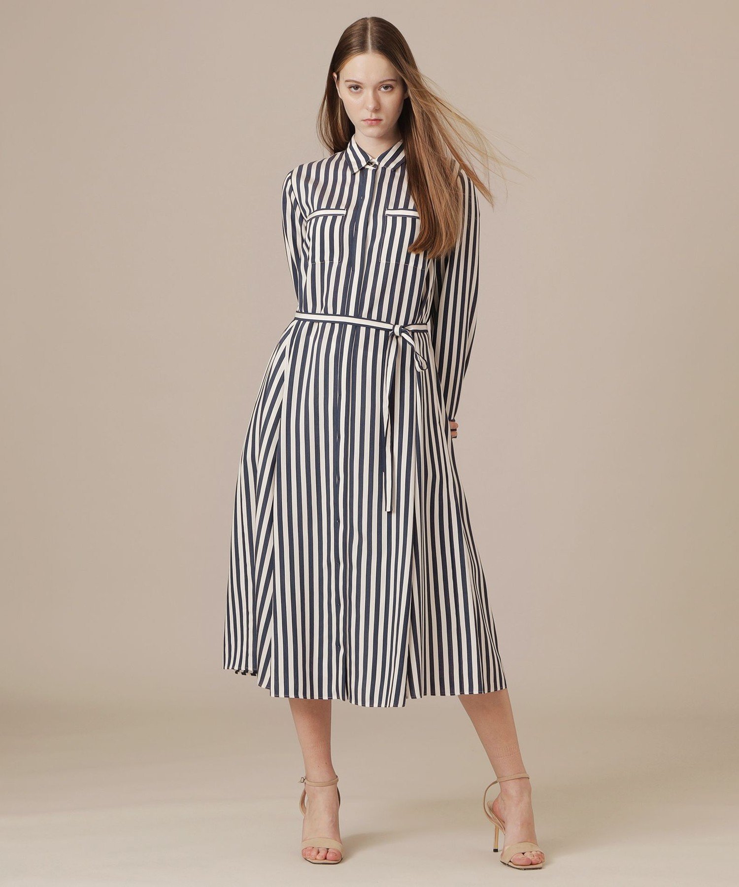 MACKINTOSH LONDON ドビーストライプワンピース マッキントッシュ ロンドン ワンピース・ドレス ワンピース ネイビー【送料無料】