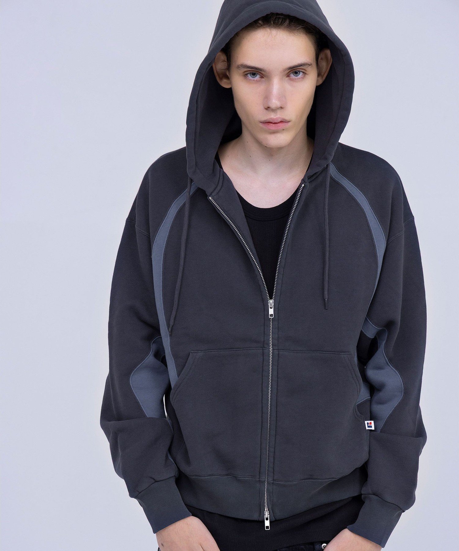 monkey time BEAUTY&YOUTH UNITED ARROWS ＜Russell Athletic * NVRFRGT * monkey time＞パネル ジップ フーディー ビューティー＆ユース　ユナイテッドアローズ トップス パーカー・フーディー ブラウン ブラック【送料無料】