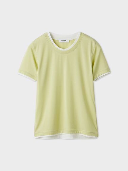 MIESROHE 【洗える】レイヤードカットTシャツ ミースロエ トップス カットソー・Tシャツ ベージュ ホワイト