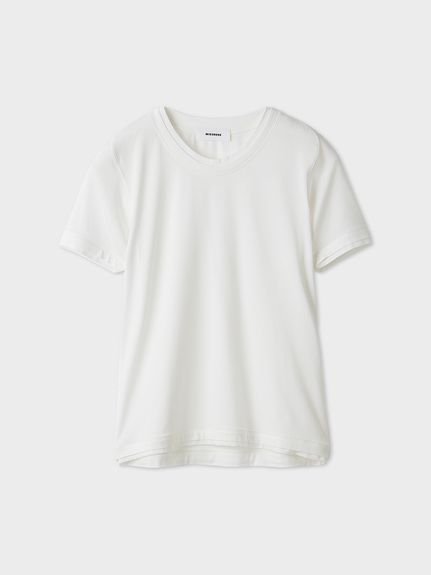 MIESROHE 【洗える】レイヤードカットTシャツ ミースロエ トップス カットソー・Tシャツ ベージュ ホワイト