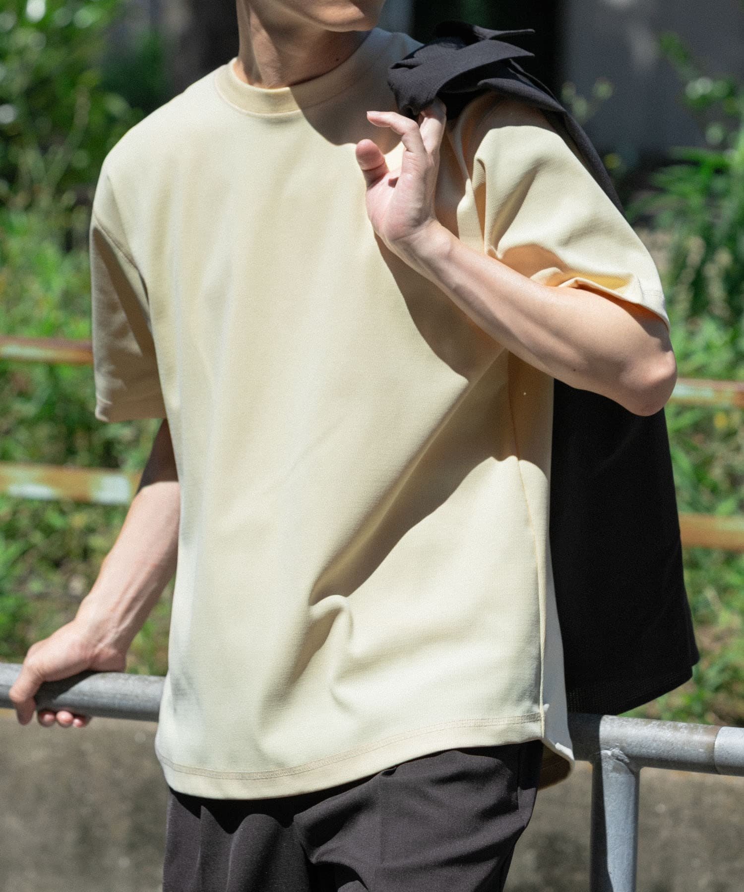 ITEMS 『吸水速乾/毛玉防止/UVカット』PERFECTEX ハニカム クルーネックTシャツ アーバンリサーチアイテムズ トップス カットソー・Tシャツ グレー イエロー ホワイト
