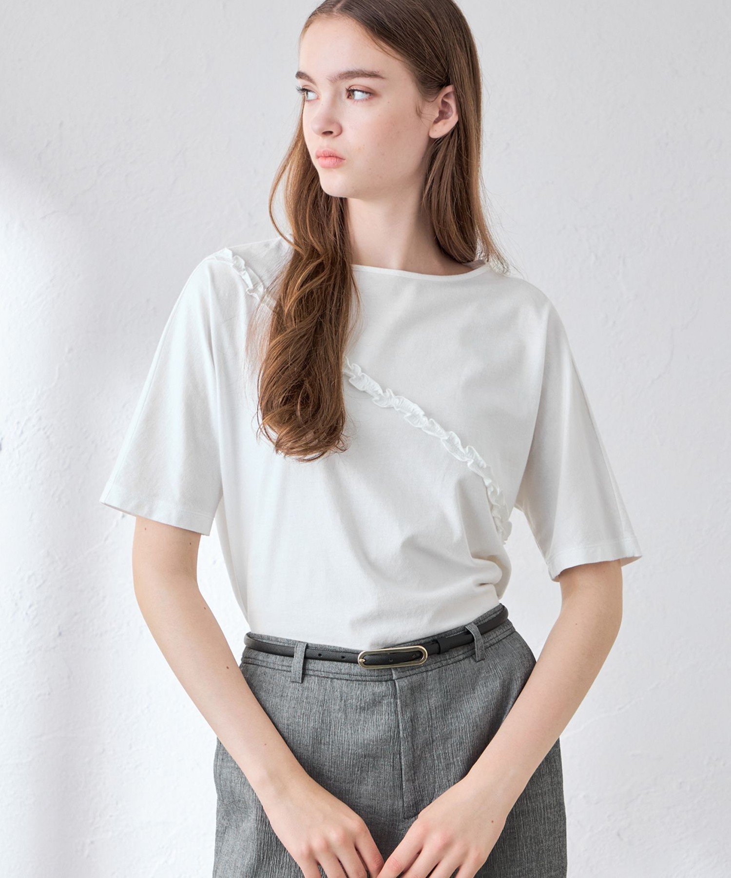ソフトウォッシュTシャツ マッキントッシュ ロンドン トップス その他のトップス ブラウン ホワイト