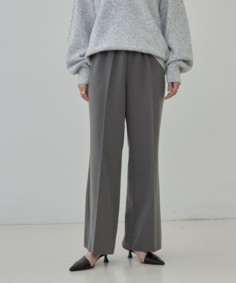 Comfy Set Up｜イージーストレートフレアパンツ【セットアップ対応/通勤/カセット服】 ギャレスト パンツ その他のパンツ グレー ブラック ベージュ