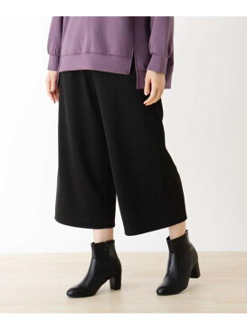 【SALE/50%OFF】pink adobe 【WEB限定LL/3Lサイズあり】【裏起毛】あったかワイドパンツ ピンクアドベ パンツ/ジーンズ クロップド/半端丈パンツ ホワイト ブラック グレー