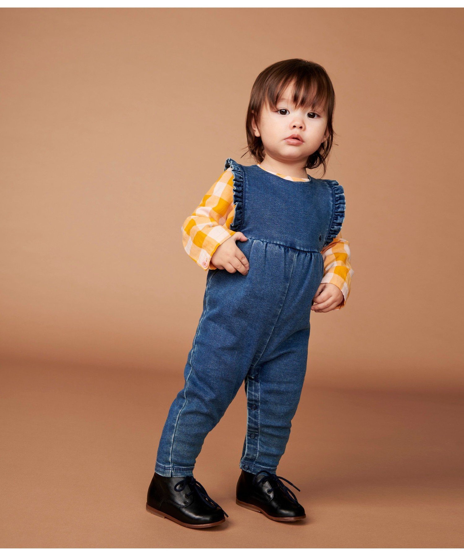 プチバトー ベビー服 男の子 【SALE／30%OFF】PETIT BATEAU デニムロンパース プチバトー マタニティウェア・ベビー用品 ロンパース・カバーオール ブルー【送料無料】