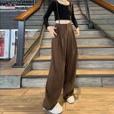 【SALE/40%OFF】miniministore サスペンダー付き ワイドパンツ 2WAY ミニミニストア パンツ ジーンズ・デニムパンツ ブラウン ブラック グレー(4)