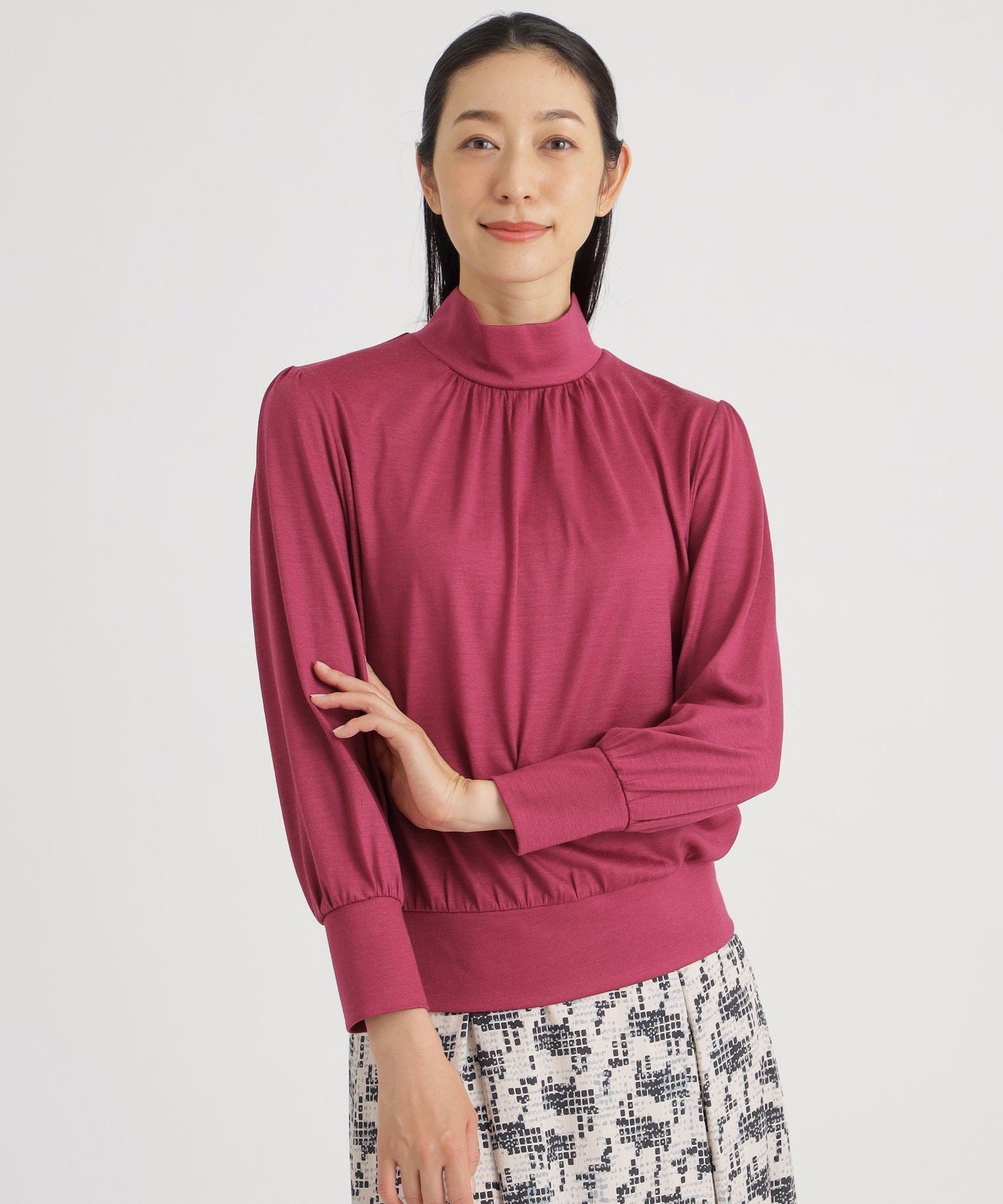 【SALE／25%OFF】Paul Stuart クリアウォッシャブルウール天竺 ハイネックプルオーバー ポール・スチュアート トップス カットソー・Tシャツ ブラック ブルー パープル グレー【送料無料】
