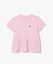 LACOSTE フレアシルエットGIRLSボーダードレス ラコステ トップス カットソー・Tシャツ ピンク【送料無料】