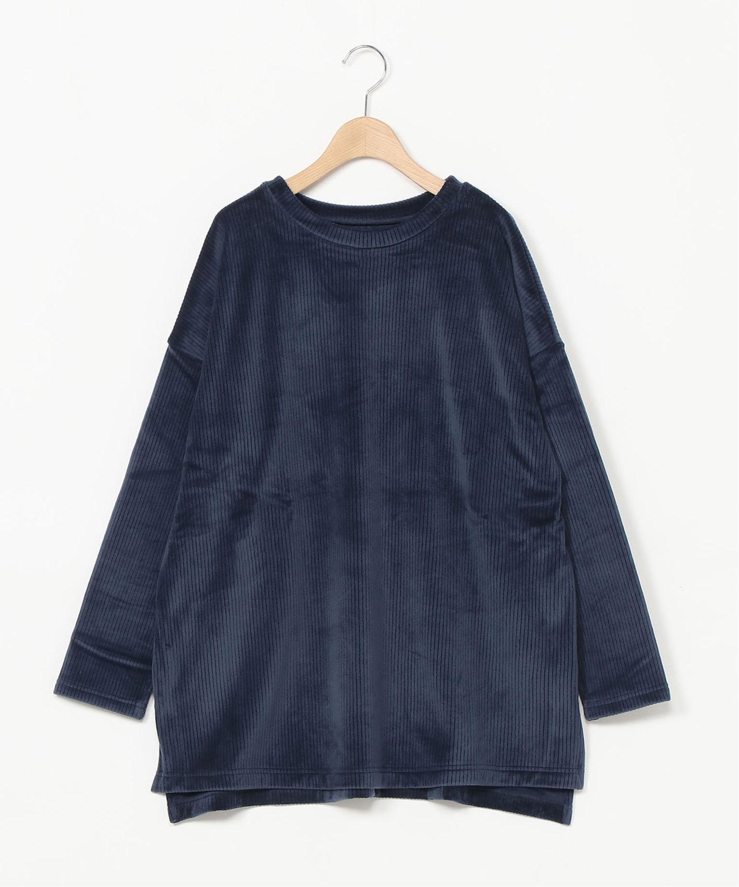 KID BLUE (W)24ストライプシャギー 長袖トップス キッドブルー トップス カットソー・Tシャツ ネイビー ホワイト