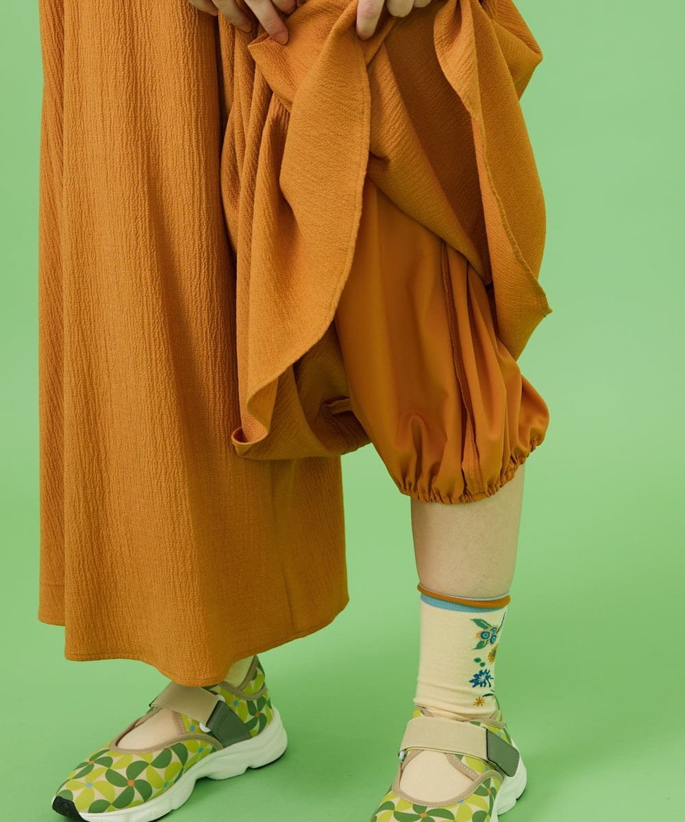 Jocomomola T/Rクレープ ワイドパンツ ホコモモラ パンツ その他のパンツ ブラック オレンジ