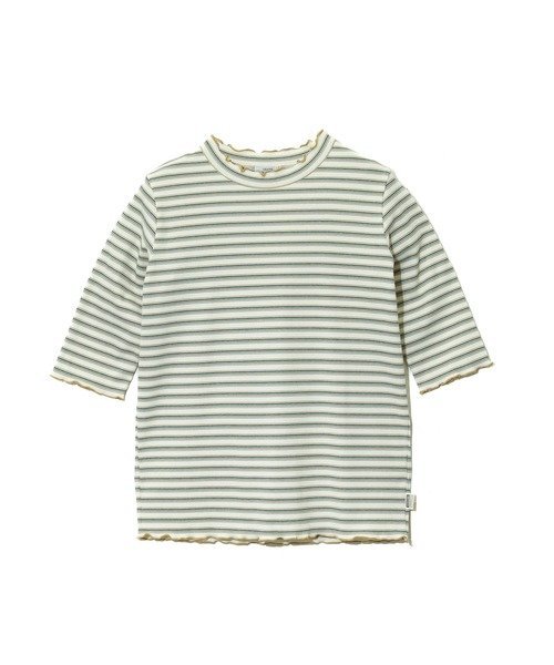 GSC WOMENS SELECT GENTIL/ジャンティー マルチボーダーテレコメロウ裾6分袖TEE (WOMENS) ゴースローキャラバン トップス カットソー・Tシャツ ベージュ ブラック