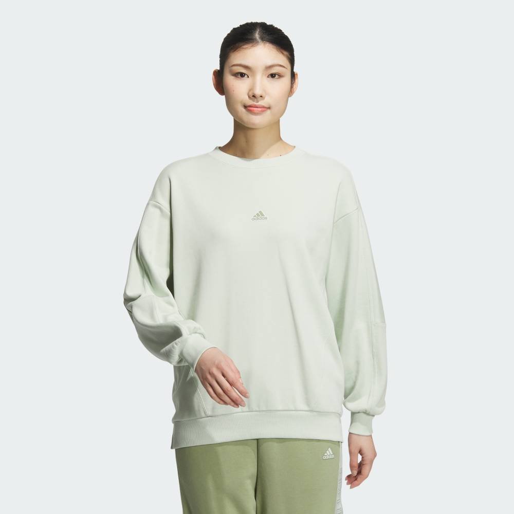 【SALE／44%OFF】adidas 【公式】アディダス adidas ワーディング ルーズフィット フレンチテリー クルーネックスウェット アディダス トップス スウェット・トレーナー グリーン【送料無料】