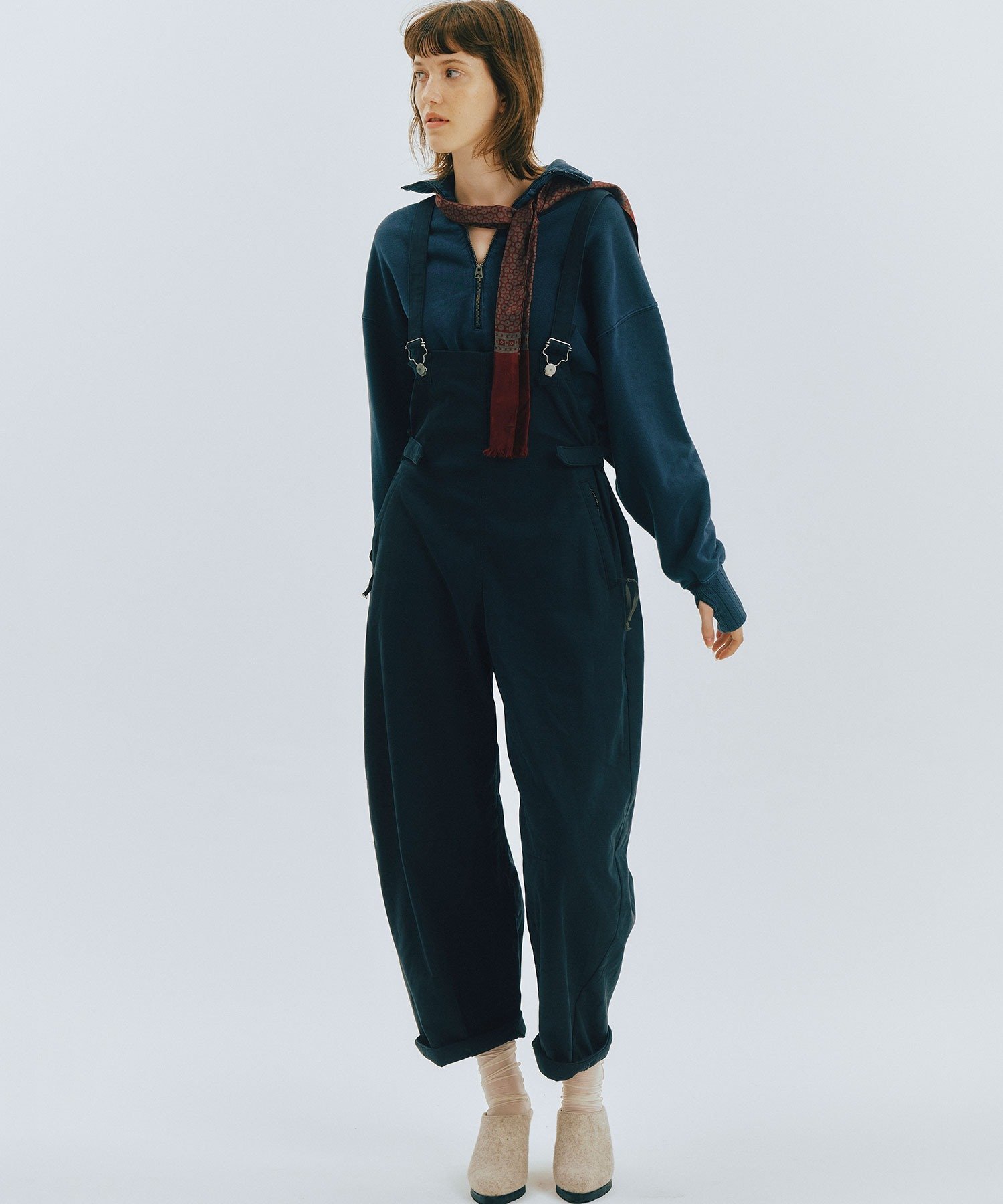 【SALE／30%OFF】Johnbull Private labo バックサテンワークサロペット ジョンブルプライベートラボ オールインワン・オーバーオール オーバーオール・サロペット グレー ブラウン グリーン【送料無料】