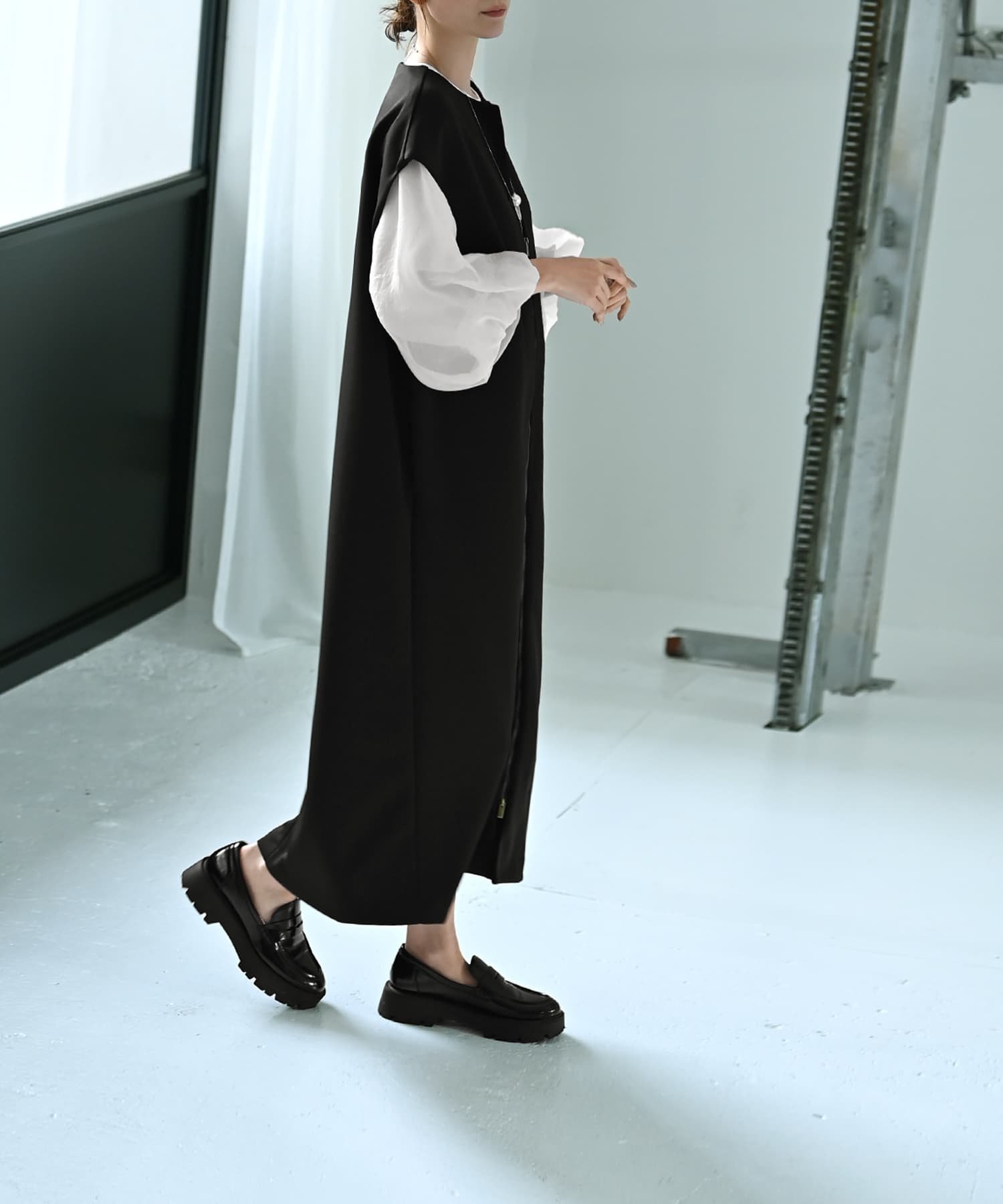 STYLE DELI 【Kana Oyama*BLK001】ジップジレワンピース スタイルデリ ワンピース・ドレス ワンピース ブラック グリーン【送料無料】