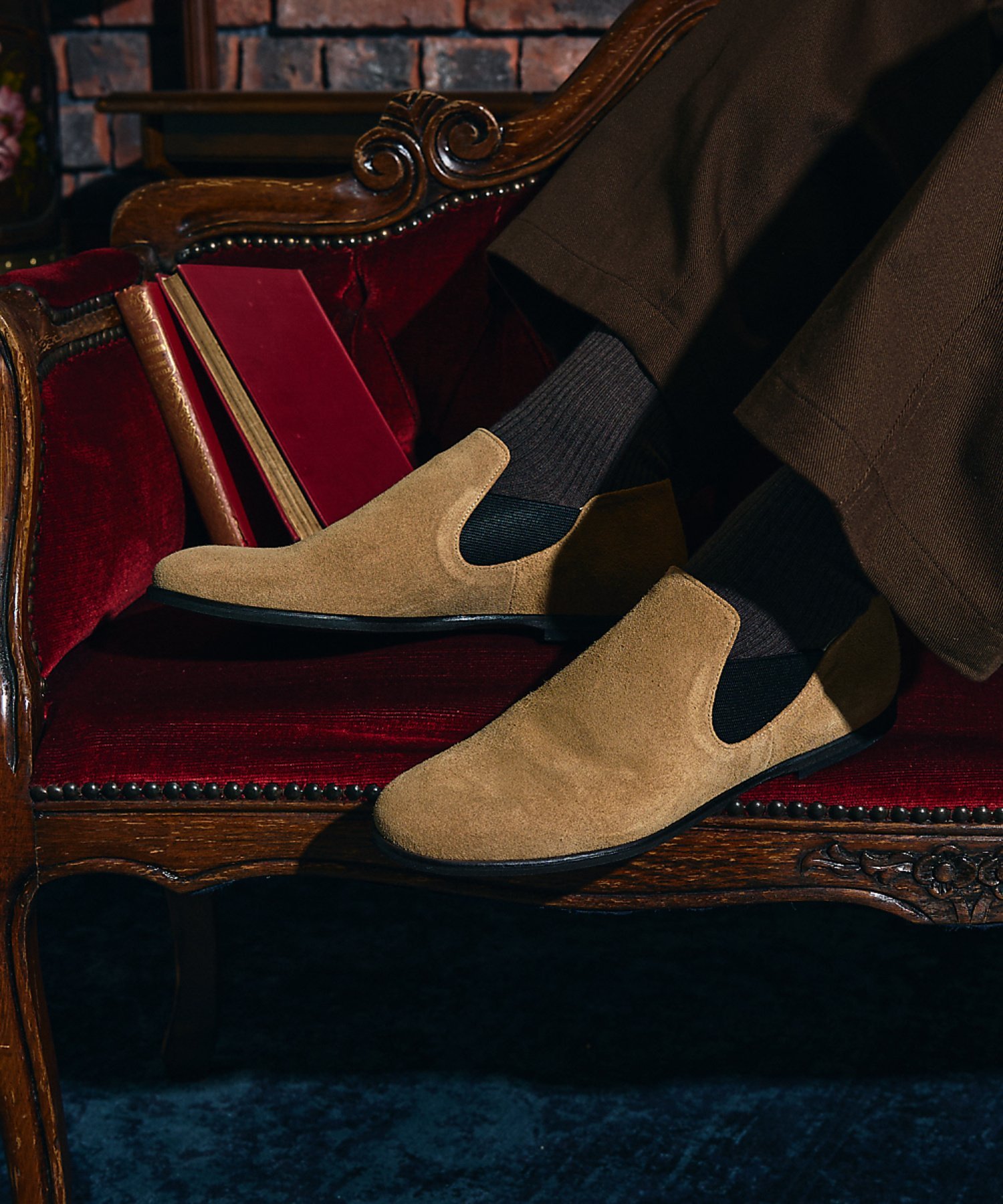 alfredoBANNISTER 【MADE IN JAPAN】サイドゴア スリッポン シューズ アルフレッド・バニスター シューズ・靴 スニーカー ベージュ ブラック【送料無料】
