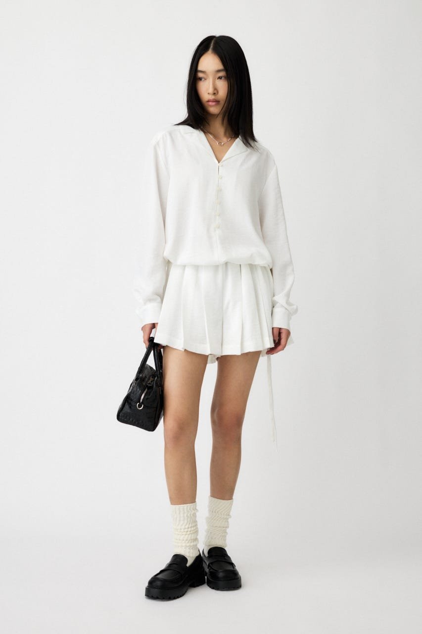 MOUSSY PLEATED SHIRT MINI ドレス マウジー ワンピース・ドレス ワンピース ブラック ホワイト【送料無料】のサムネイル