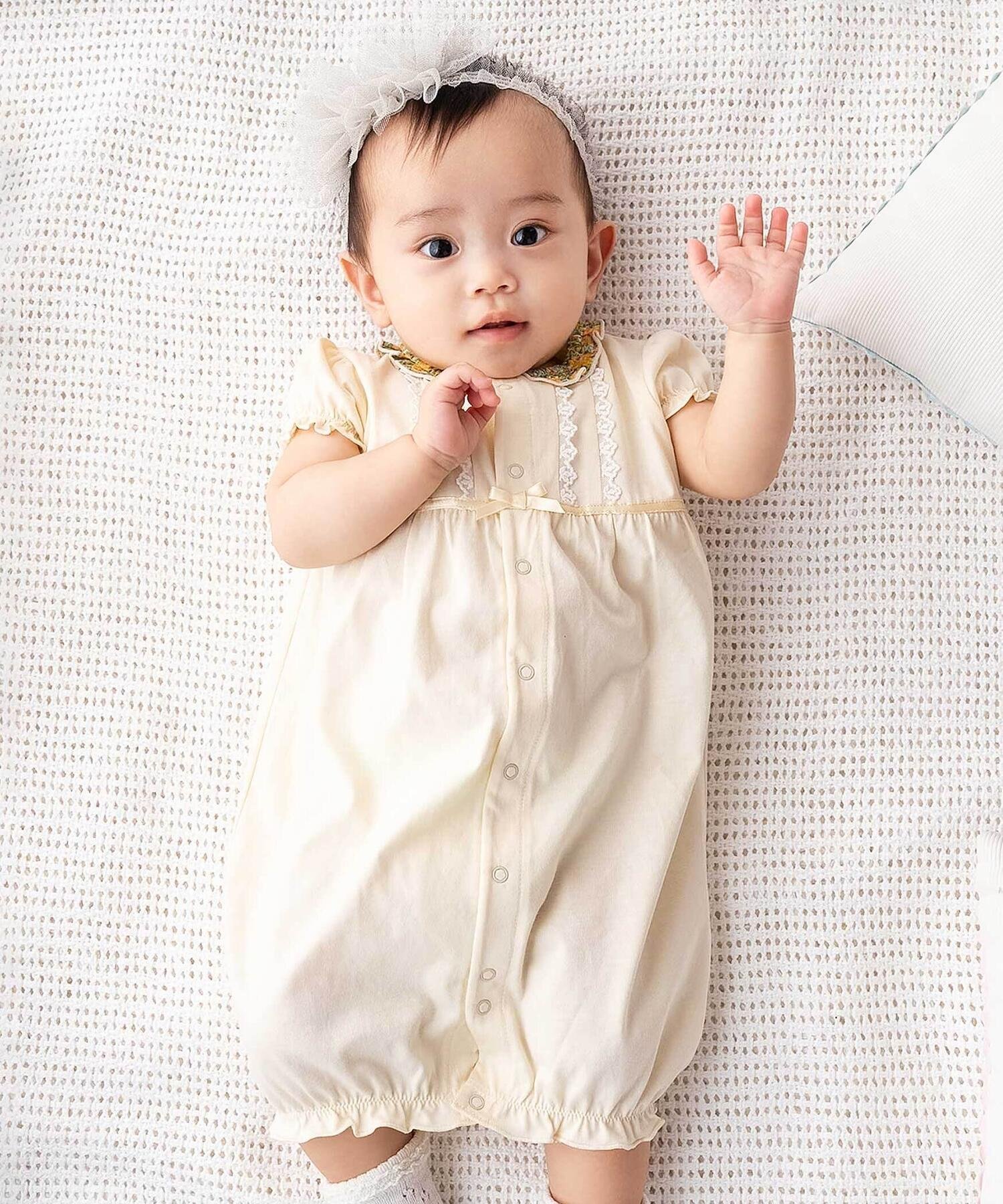 fillot de bebe reduction 【お揃い】リバティプリント半袖2WAYオール(50~75cm) ベ...