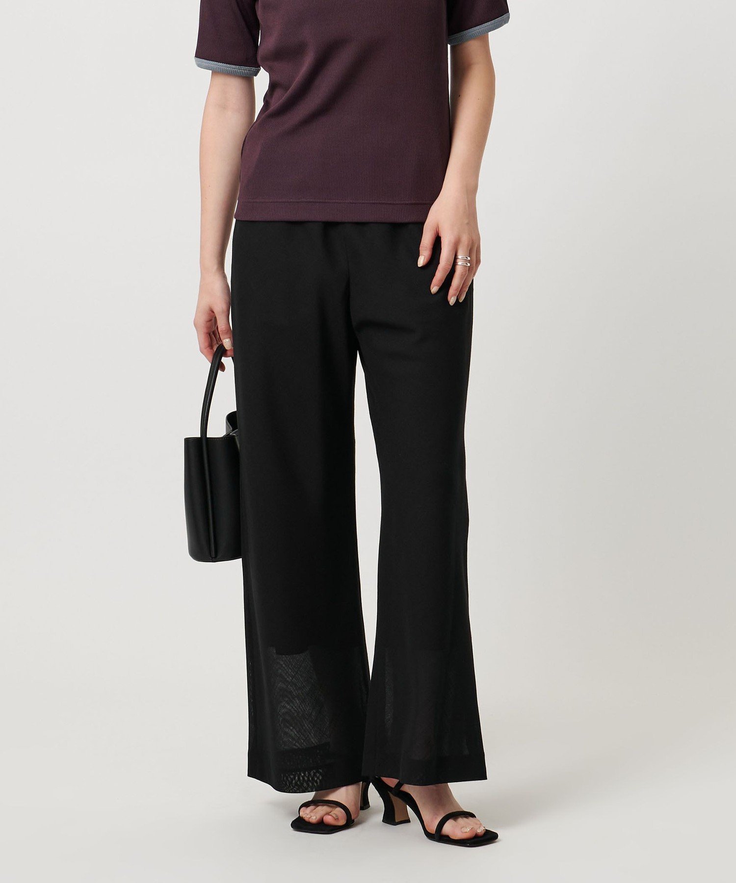 【SALE／60%OFF】UNITED ARROWS Spiree asami イージーパンツ -防シワ ウォッシャブル- ユナイテッドアローズ アウトレット パンツ その他のパンツ ブラック ベージュ【送料無料】 stylife-15527176 Rakuten Fashion サンプル画像2