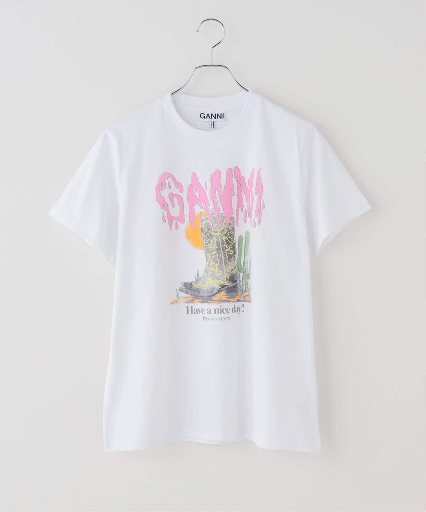 U by SPICK&SPAN GANNI / ガニー Basic Cotton Jersey T-shirt Boots ユーバイスピックアンドスパン トップス カットソー・Tシャツ ホワイト【送料無料】