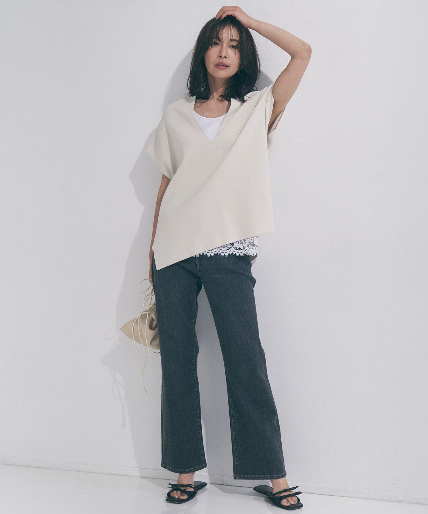 UNFILO L 【UNFILO DENIM】フレアデニム アンフィーロ パンツ ジーンズ・デニムパンツ ブルー グレー