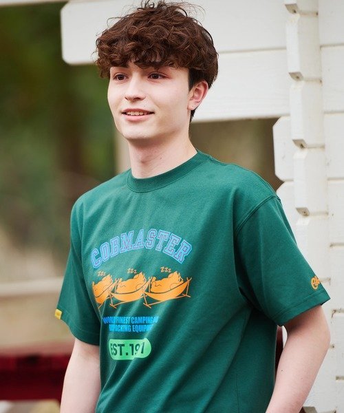 COBMASTER/コブマスター T/C度詰め天竺ベーシックTEE《ハンモックベアー》(MENS) ゴースローキャラバン トップス カットソー・Tシャツ ブルー ブラック