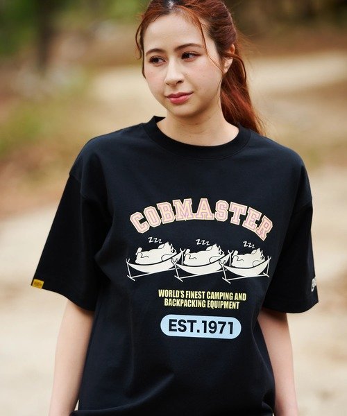 COBMASTER/コブマスター T/C度詰め天竺ベーシックTEE《ハンモックベアー》(MENS) ゴースローキャラバン トップス カットソー・Tシャツ ブルー ブラック