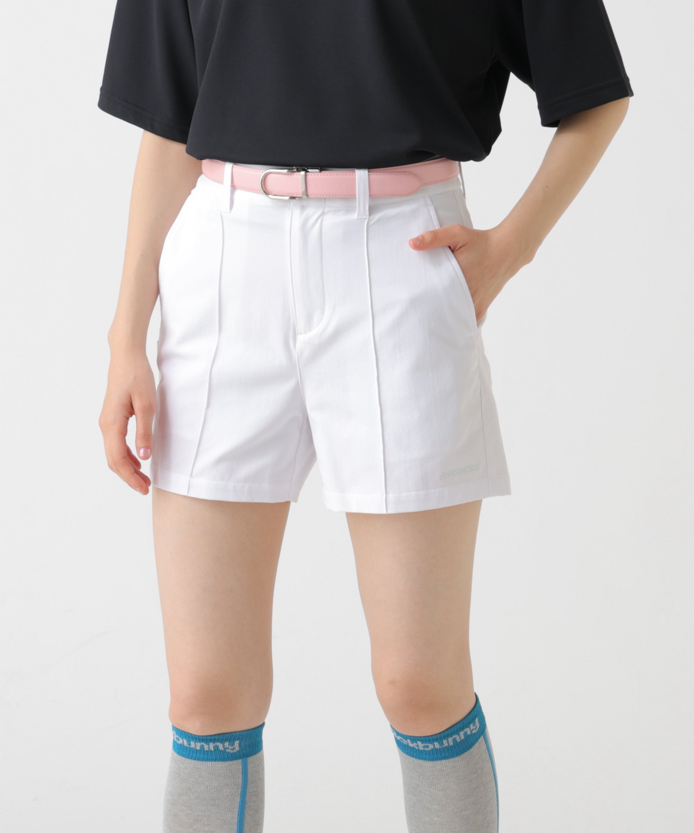 Jack Bunny!! ストレッチドビーショートパンツ ジャックバニー パンツ その他のパンツ ブラック ホワイト グレー