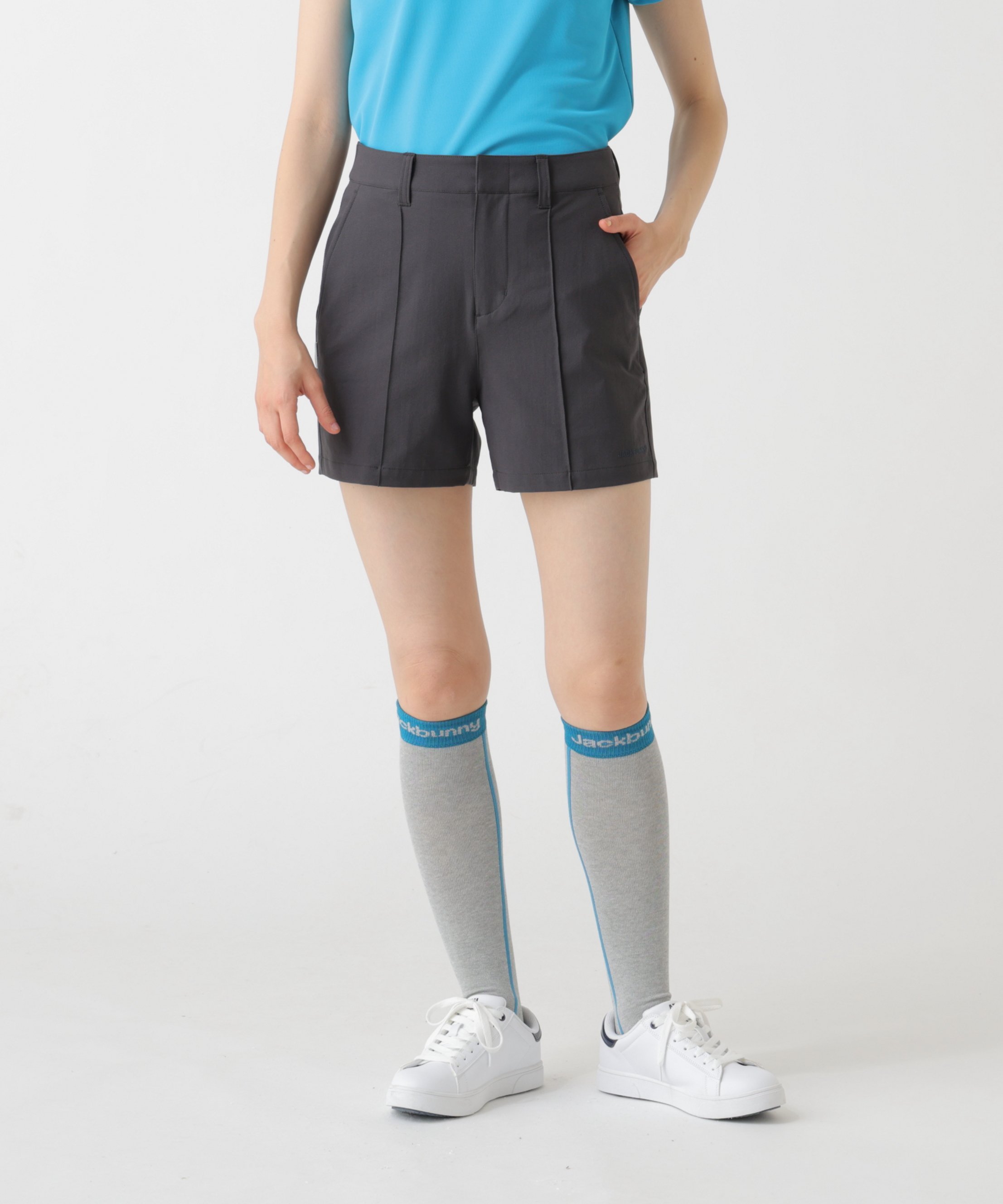 Jack Bunny!! ストレッチドビーショートパンツ ジャックバニー パンツ その他のパンツ ブラック ホワイト グレー