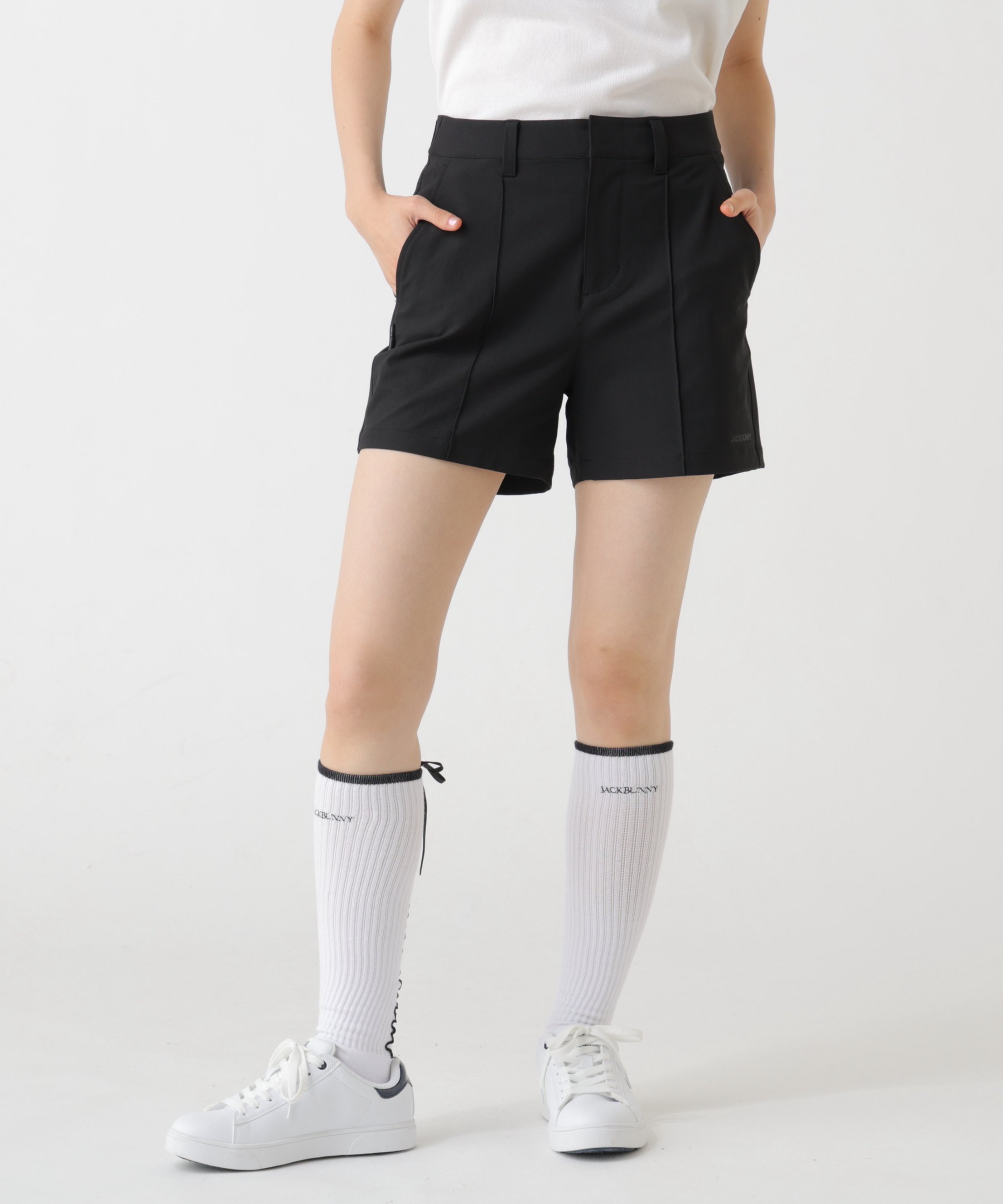 Jack Bunny!! ストレッチドビーショートパンツ ジャックバニー パンツ その他のパンツ ブラック ホワイト グレー