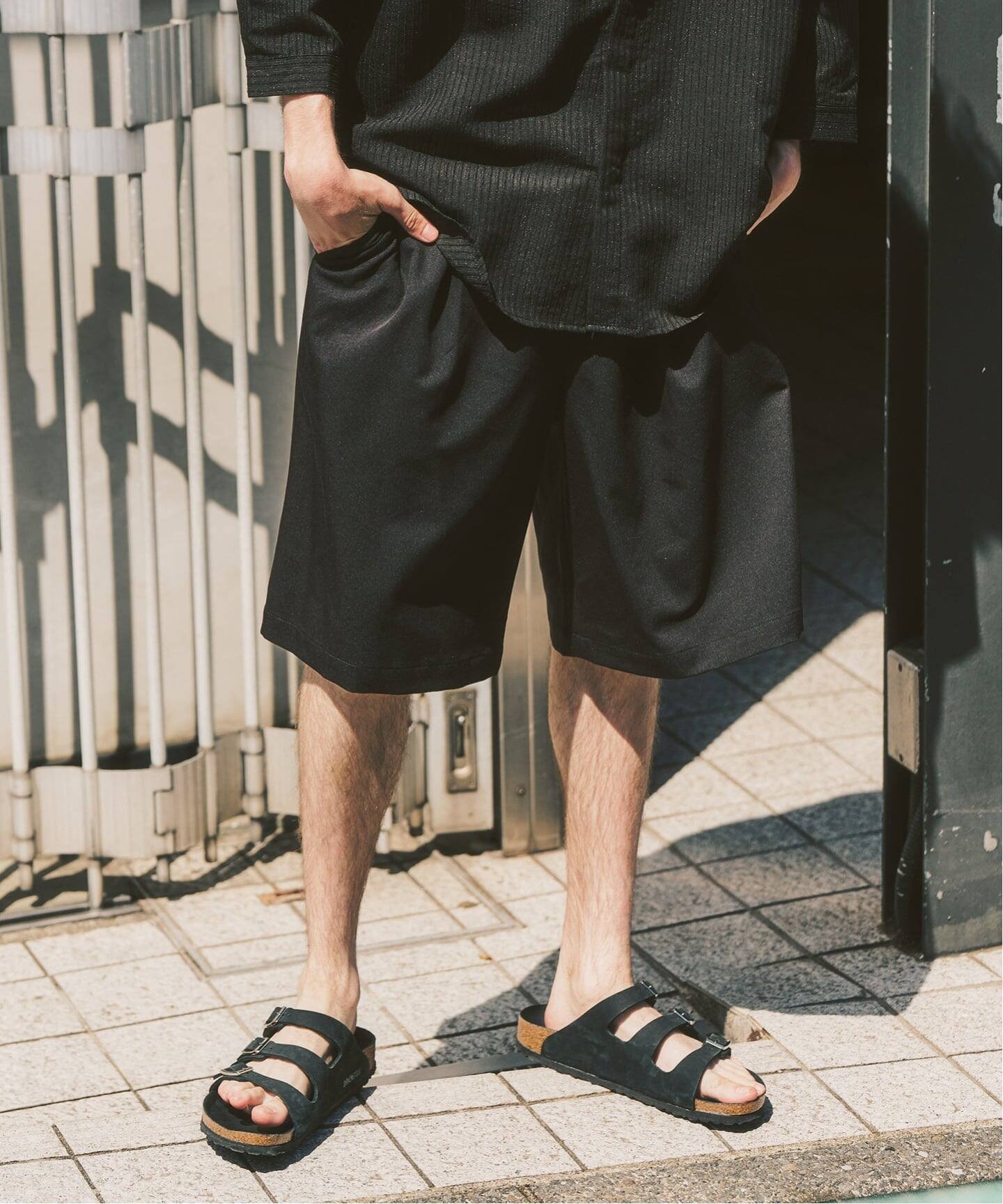 417 EDIFICE TRワイドイージーショーツ フォーワンセブン エディフィス パンツ その他のパンツ ブラック グレー カーキグリーン