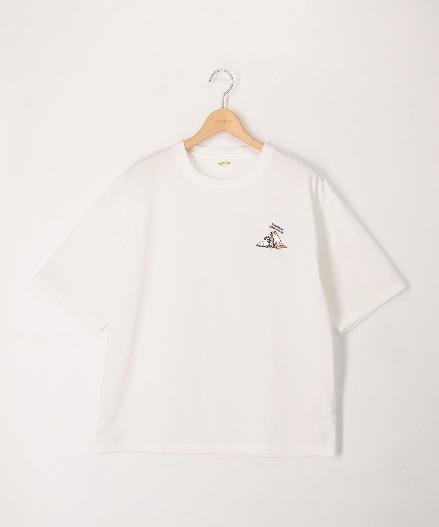 FREDYMAC お化け刺繍 度詰め天竺 ショートスリーブTEE フレディ アンド グロスター トップス カットソー・Tシャツ ホワイト グレー ブラック
