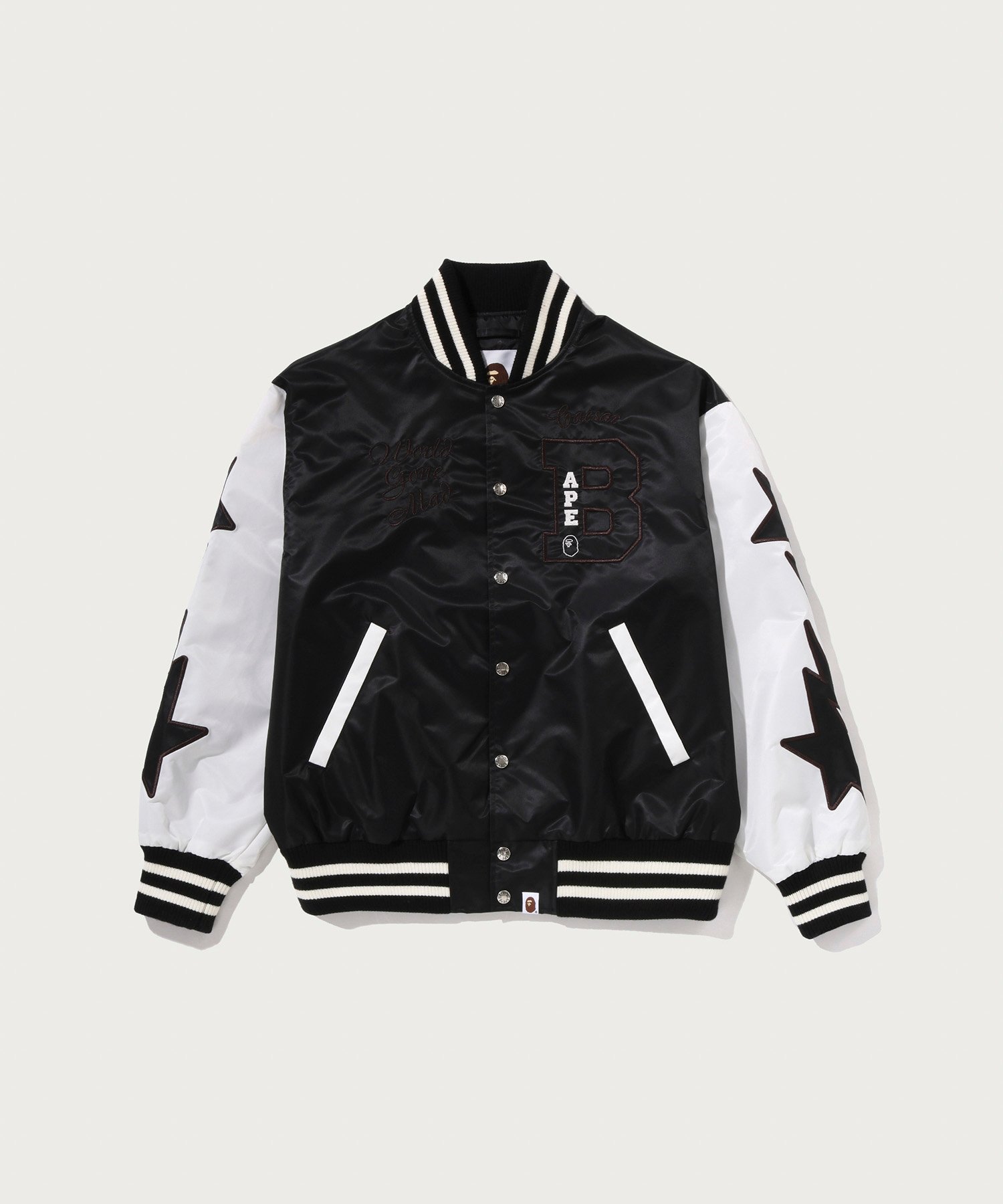 A BATHING APE BAPE NYLON VARSITY JACKET ア ベイシング エイプ ジャケット・アウター ブルゾン・ジャンパー レッド ブラック【送料無料】