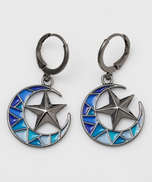 チャイハネ 【チャイハネ】メンズムーントランスピアス アミナコレクション アクセサリー・腕時計 ピアス パープル ブルー ブラウン
