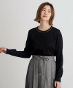 【SALE/35%OFF】grove ウール混ラメアンサンブル対応プルオーバー グローブ トップス ニット ブルー ブラック ホワイト