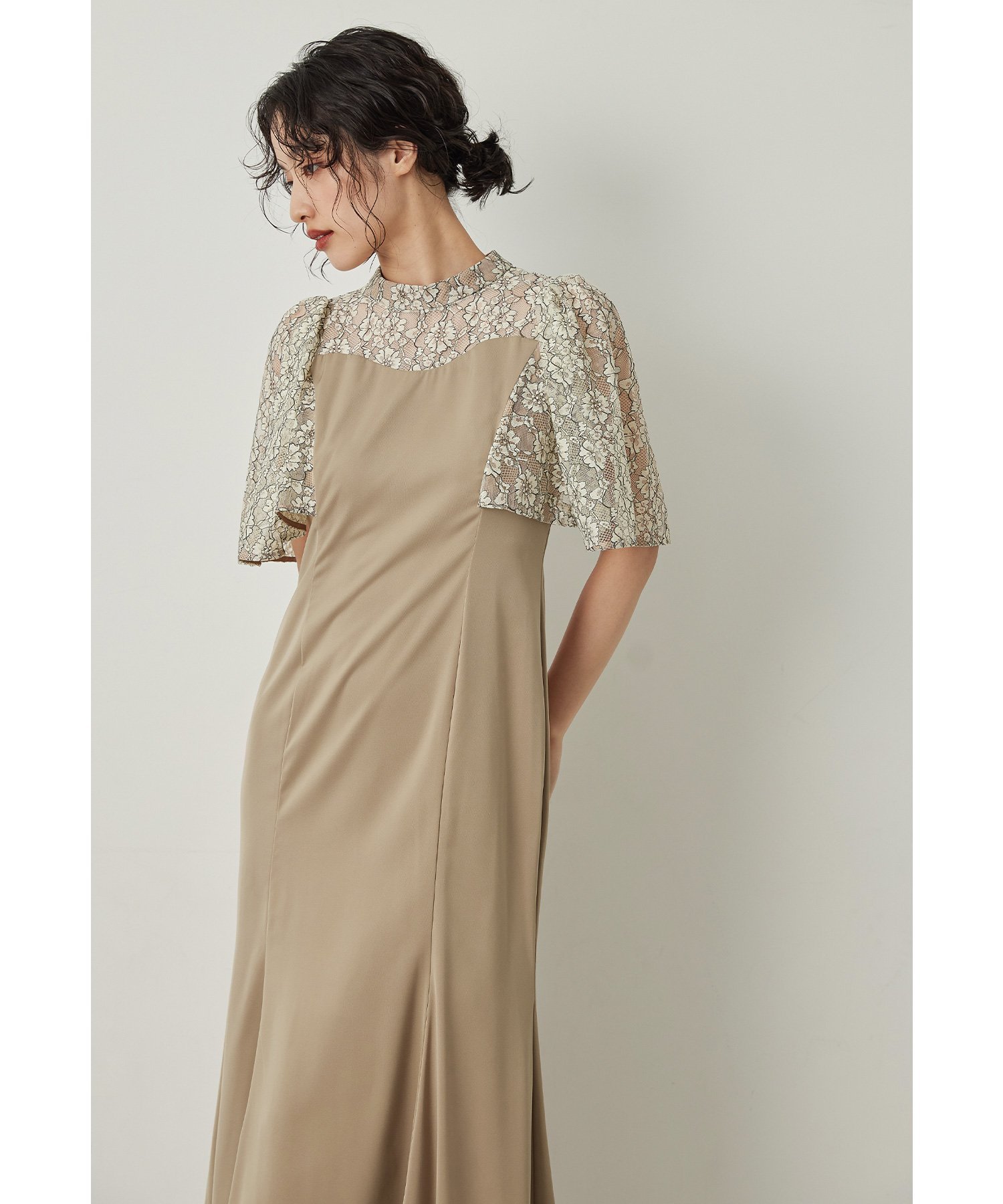 niana ラメレース切り替えマーメイドドレス 結婚式 成人式 同窓会 パーティードレス ビーフラット ワン..