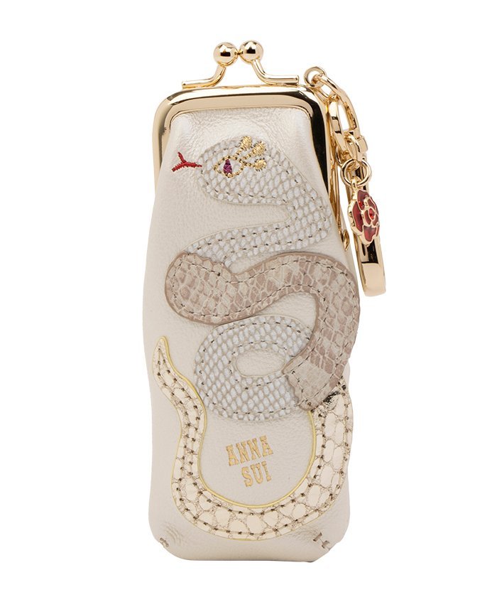 ANNA SUI ウィズスネーク ミニ口金チャーム クイーポ 財布・ポーチ・ケース ポーチ ホワイト ブラック【送料無料】のサムネイル