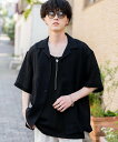 Rocky Monroe オーバーサイズ シアーラメ開襟シャツ ロッキーモンロー トップス シャツ・ブラウス ブラック ホワイト ネイビー【送料無料】