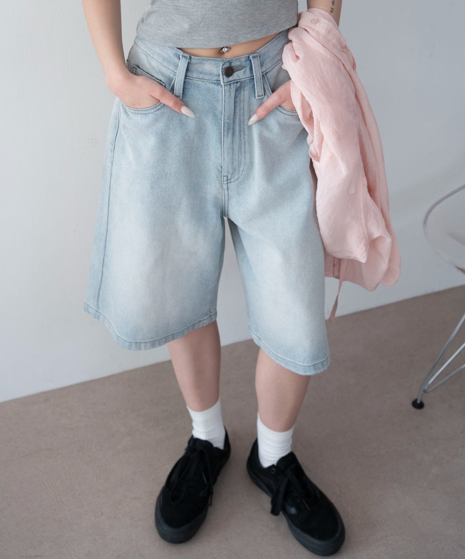 Short Pants - WEGO LADY'S デニムハーフパンツ ウィゴー パンツ ジーンズ・デニムパンツ ブラック ブルー