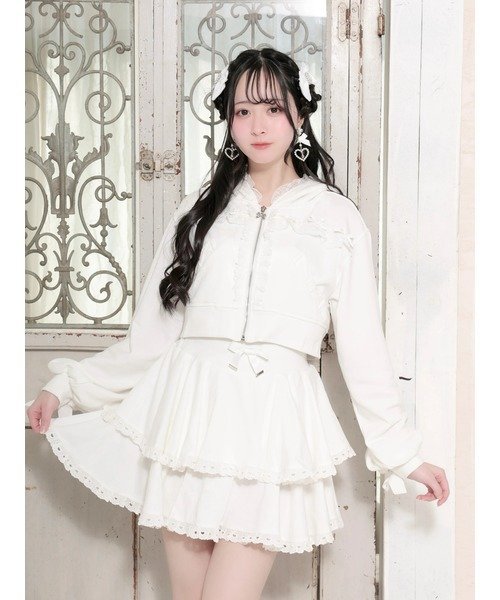 NOEMIE メニーリボンスピンドルパーカーセットアップ ノエミー ワンピース・ドレス その他のワンピース・ドレス ピンク ホワイト