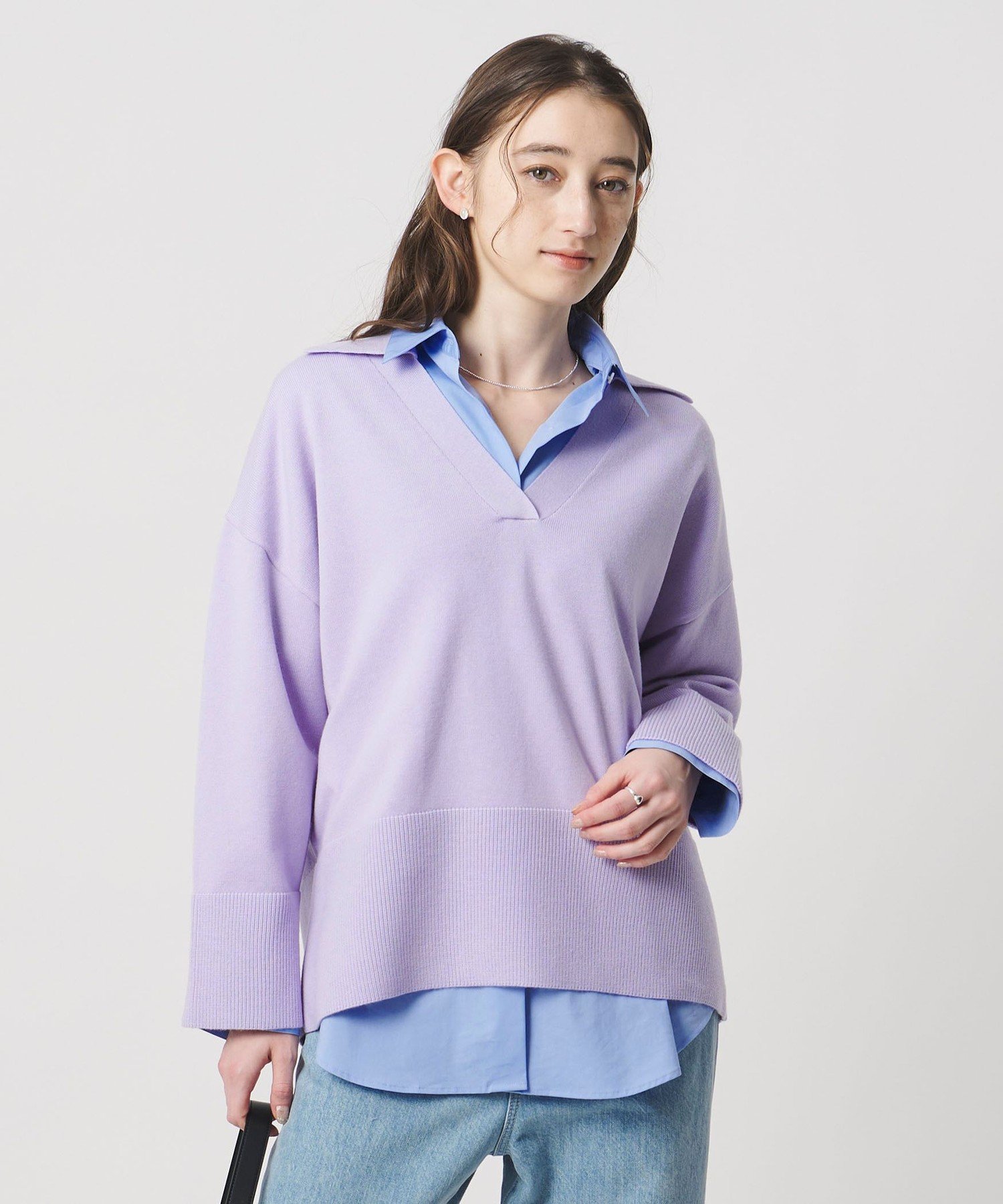 【SALE／30%OFF】UNITED ARROWS ウール スキッパーニット ユナイテッドアローズ アウトレット トップス ニット ブラウン ベージュ ブラック【送料無料】