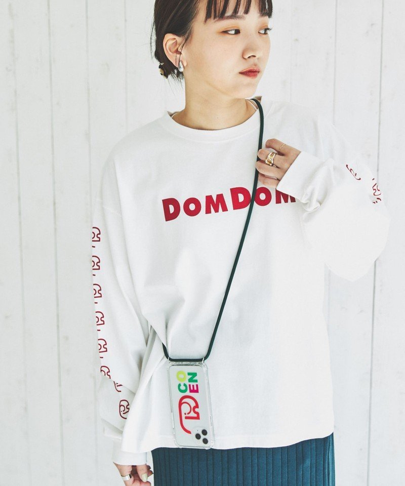 【SALE／16%OFF】coen DOMDOM(ドムドム)*coenコラボロンT コーエン トップス カットソー・Tシャツ ホワイト ブラックのサムネイル
