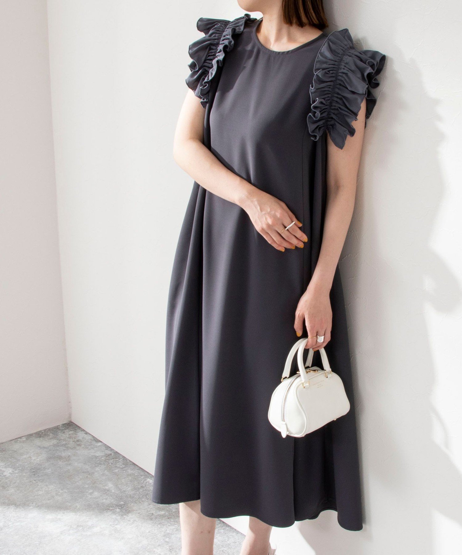 【SALE／25%OFF】NOLLEY’S sophi 袖フリルワンピース ノーリーズ ワンピース・ドレス ワンピース グレー ブラック【送料無料】のサムネイル