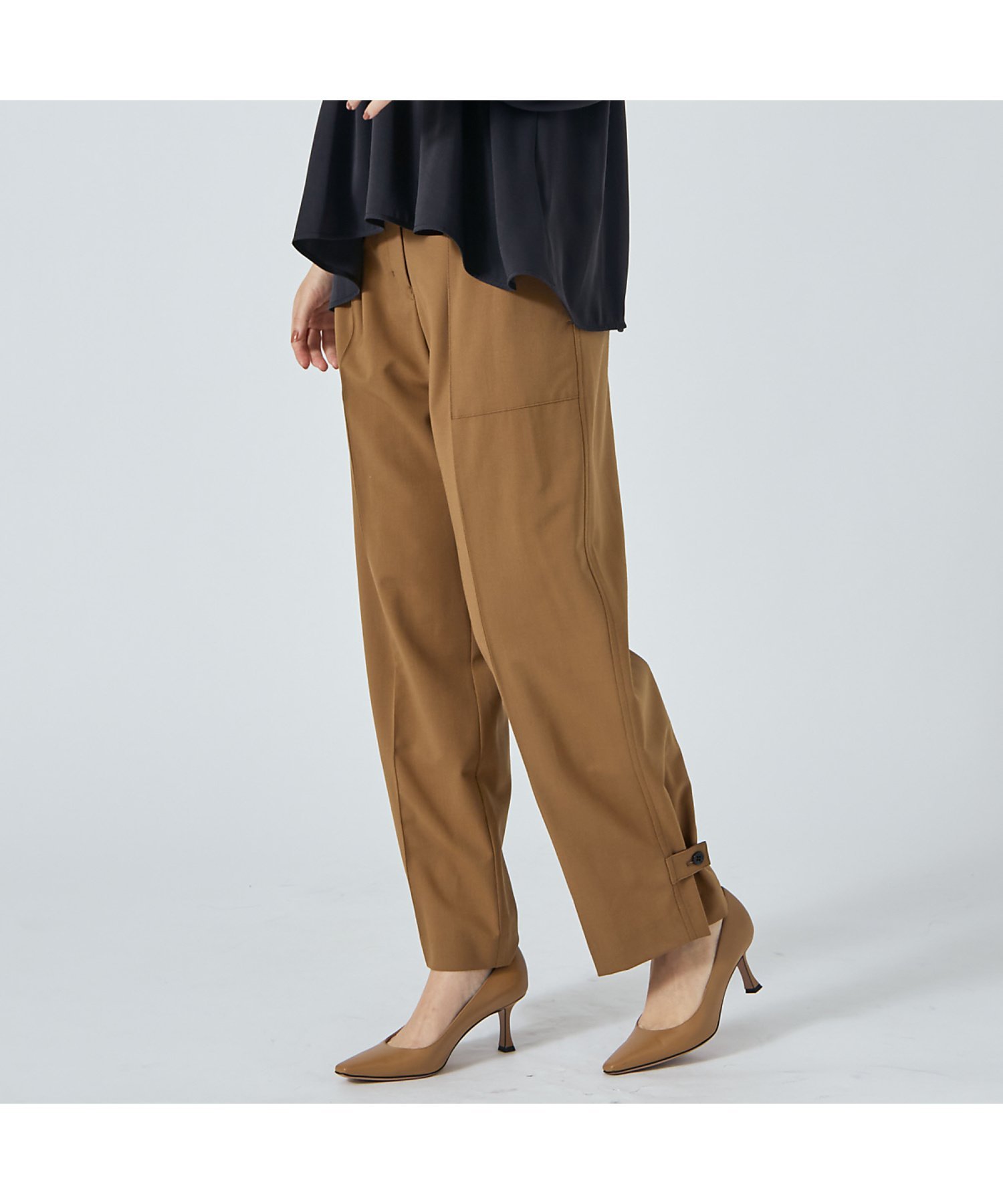 qualite 2WAYウールカーゴパンツ カリテ パンツ その他のパンツ ネイビー ブラウン