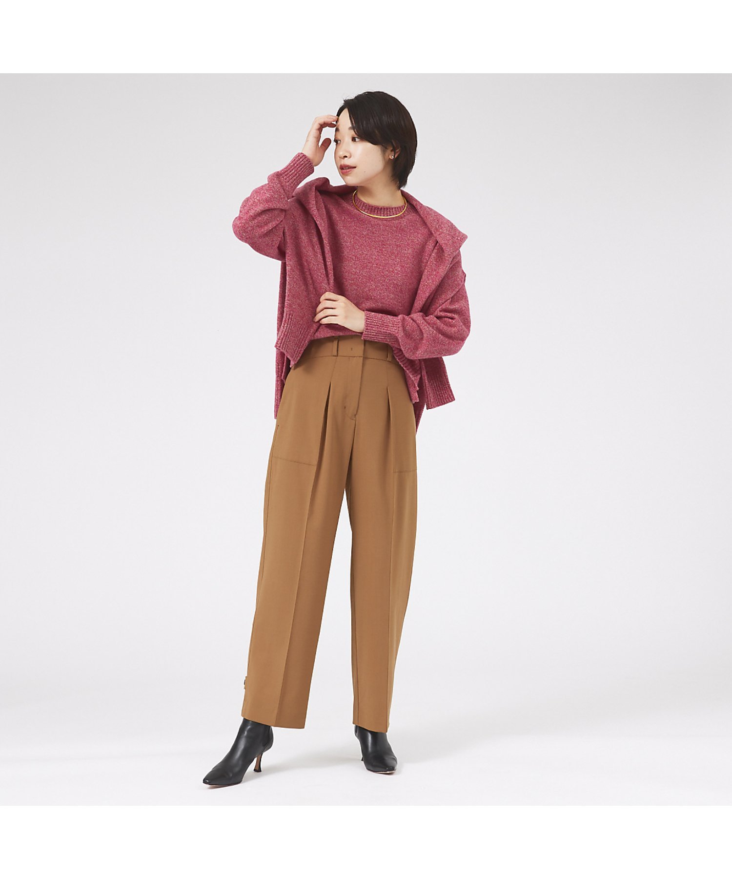 qualite 2WAYウールカーゴパンツ カリテ パンツ その他のパンツ ネイビー ブラウン