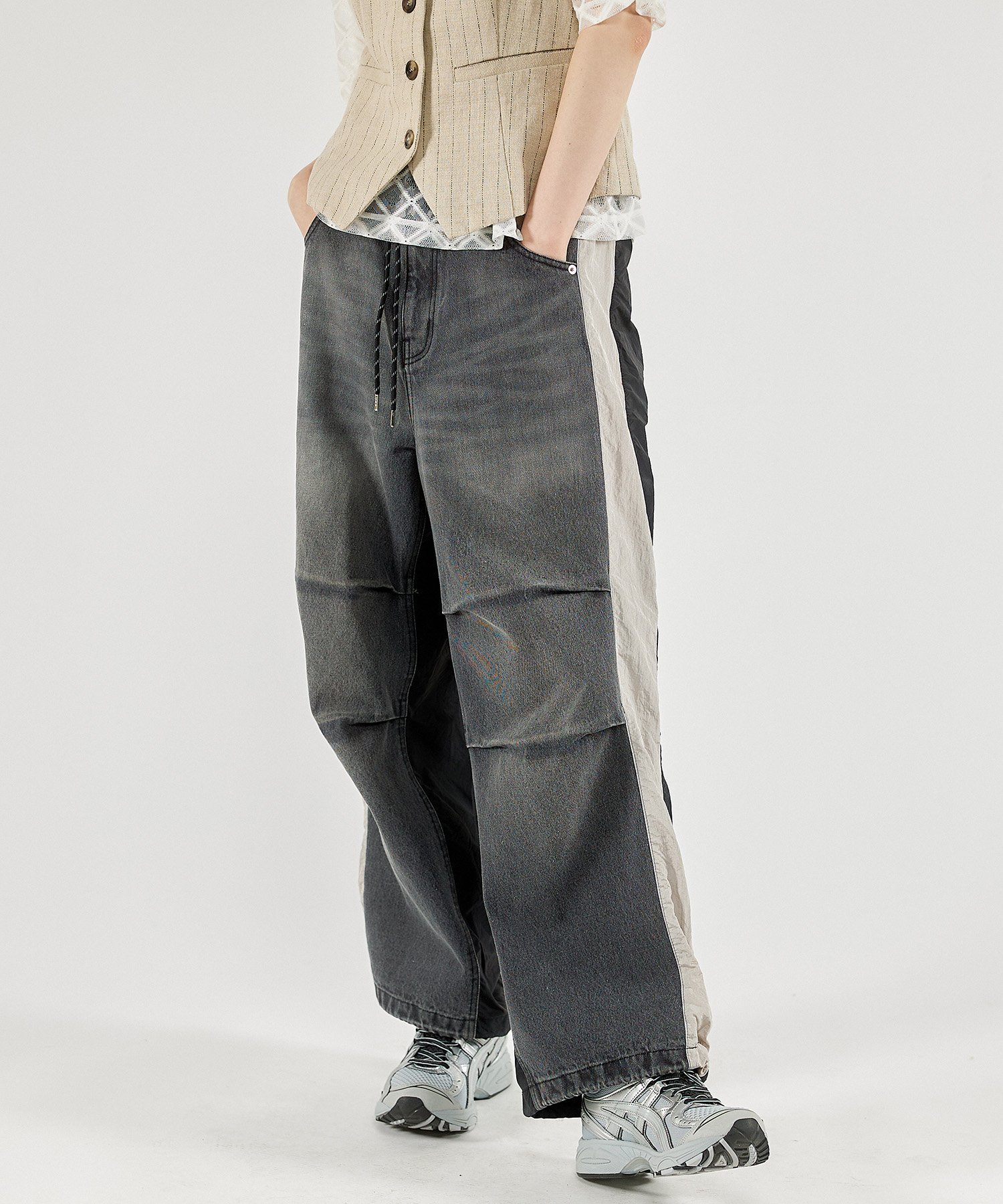 MAISON SPECIAL Denim Track Pants メゾンスペシャル パンツ ジーンズ・デニムパンツ ブラック ブルー【送料無料】