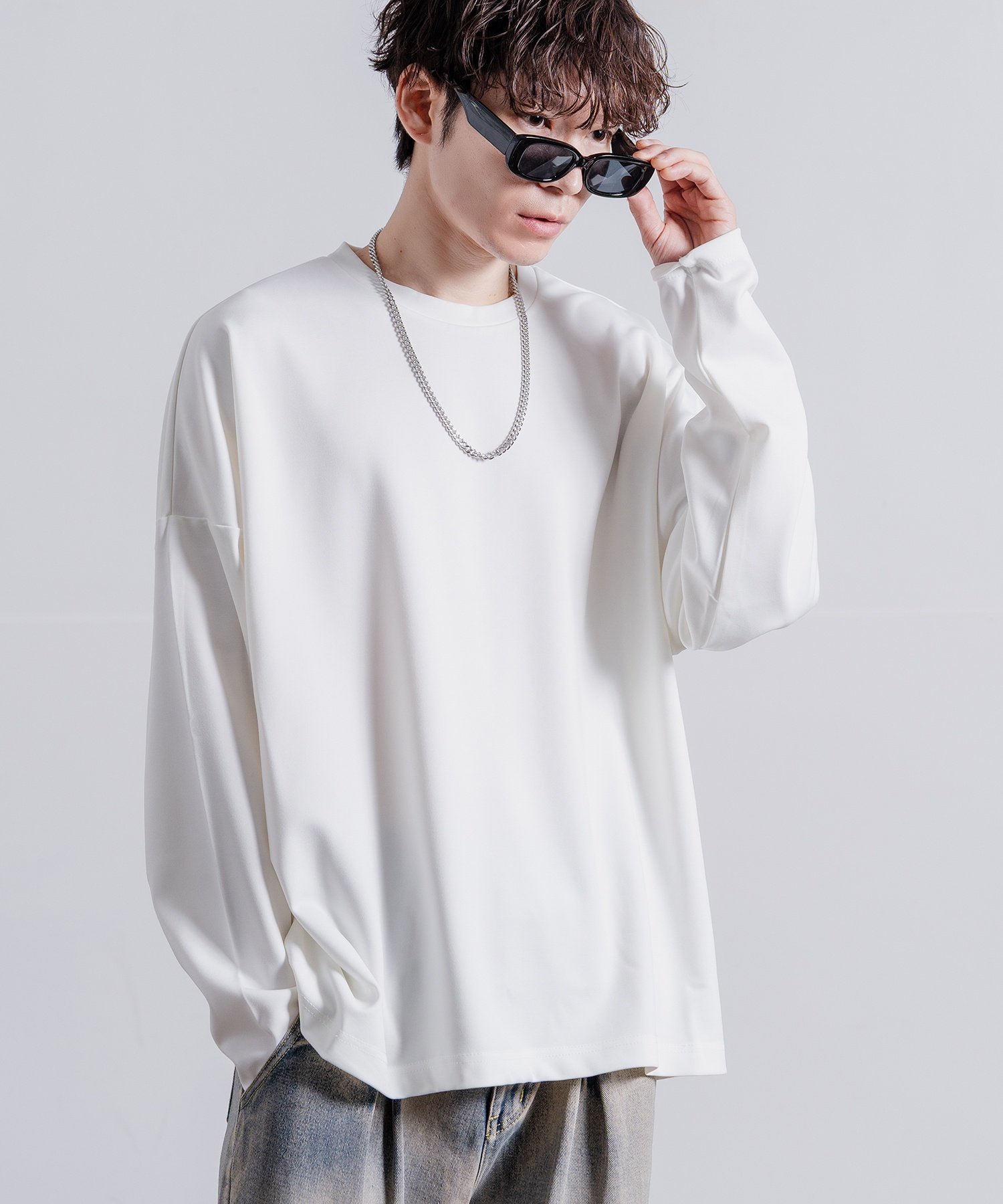 NULL NULL ヌル ドルマンスリーブ バックプリント ポンチ カットソー インプローブス トップス カットソー・Tシャツ ホワイト ブラック